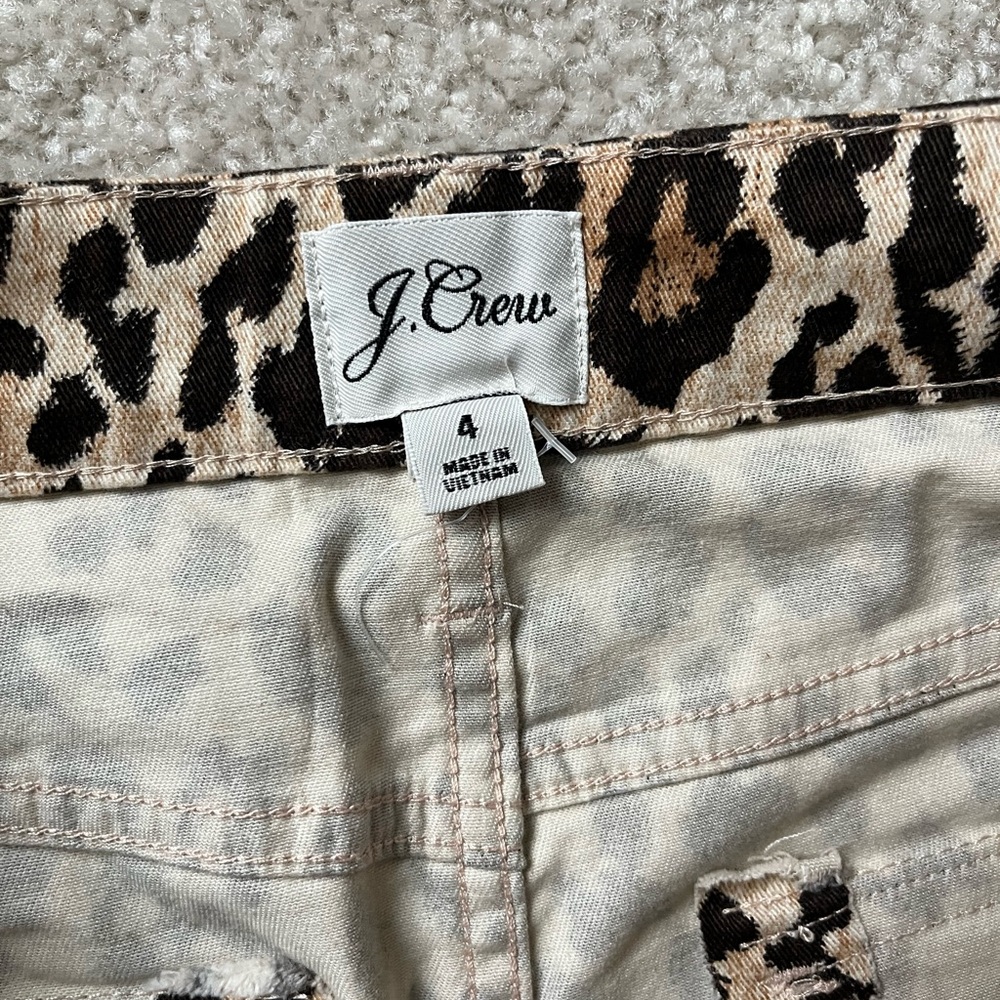J. Crew Women’s Tan and Black Leopard Print Mini Skirt NWOT Size 4 - Picture 3 of 5